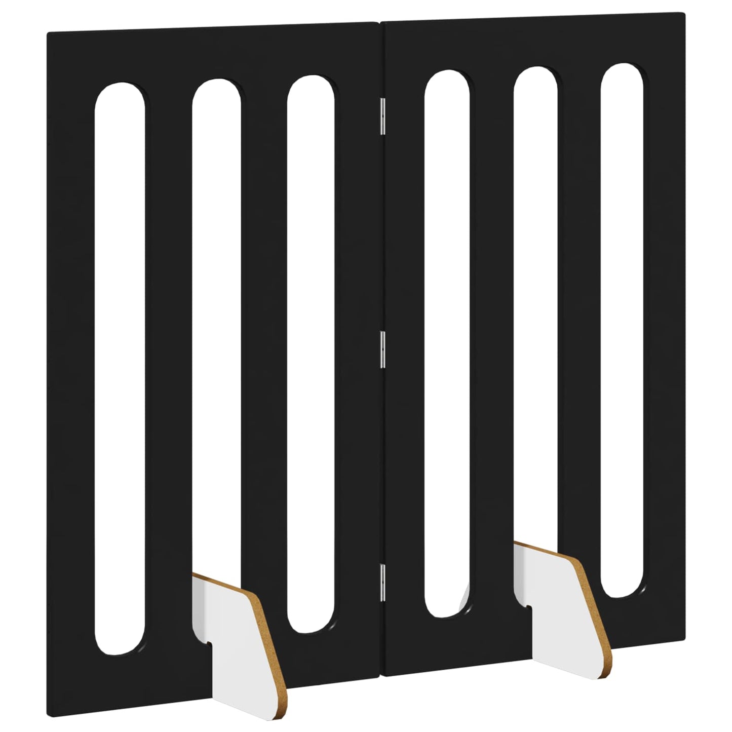 Foldbar hundegård 2 pcs Sort Eg 100,5 x 38 x 90 cm