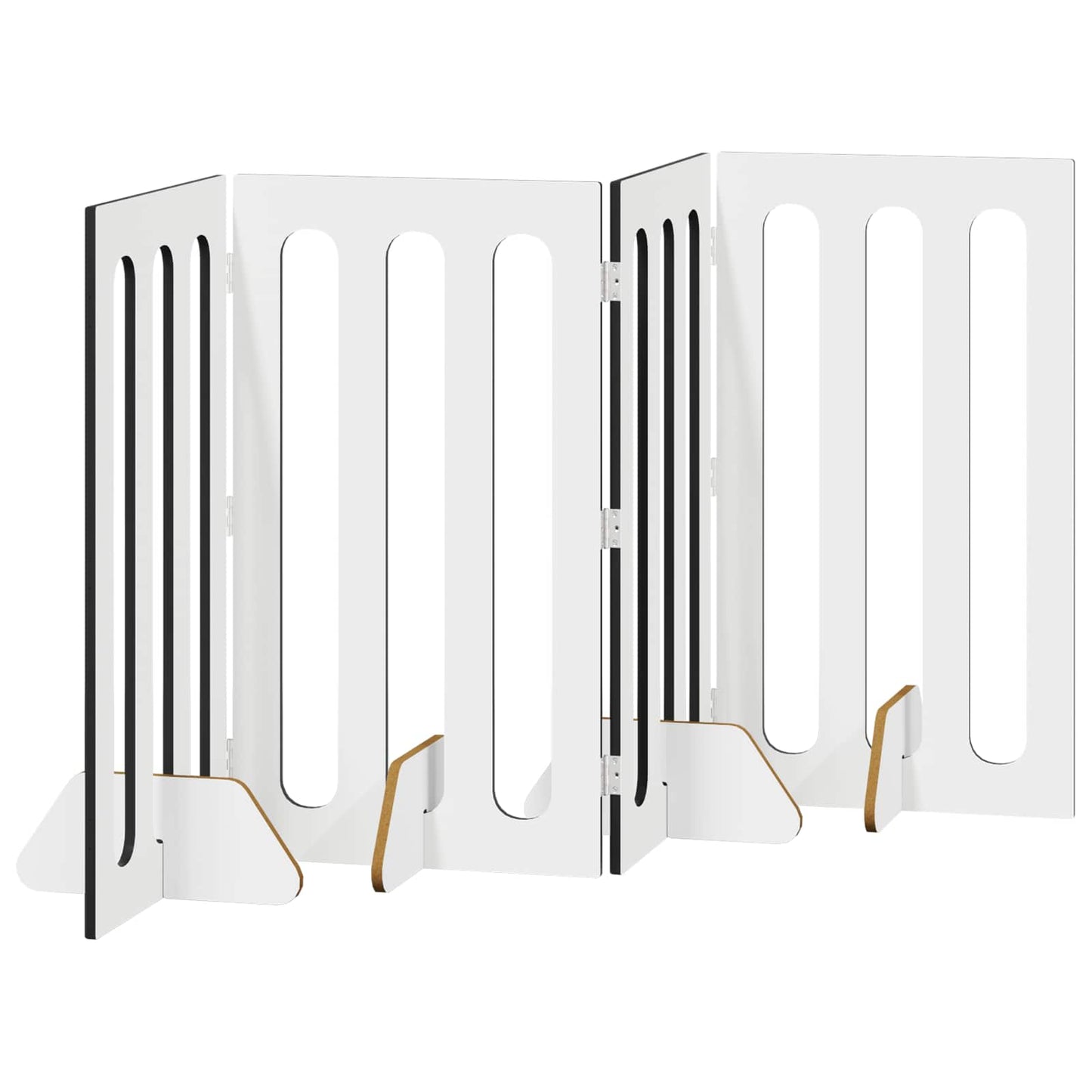 Foldbar hundegård 4 pcs Sort Eg 201 x 38 x 90 cm