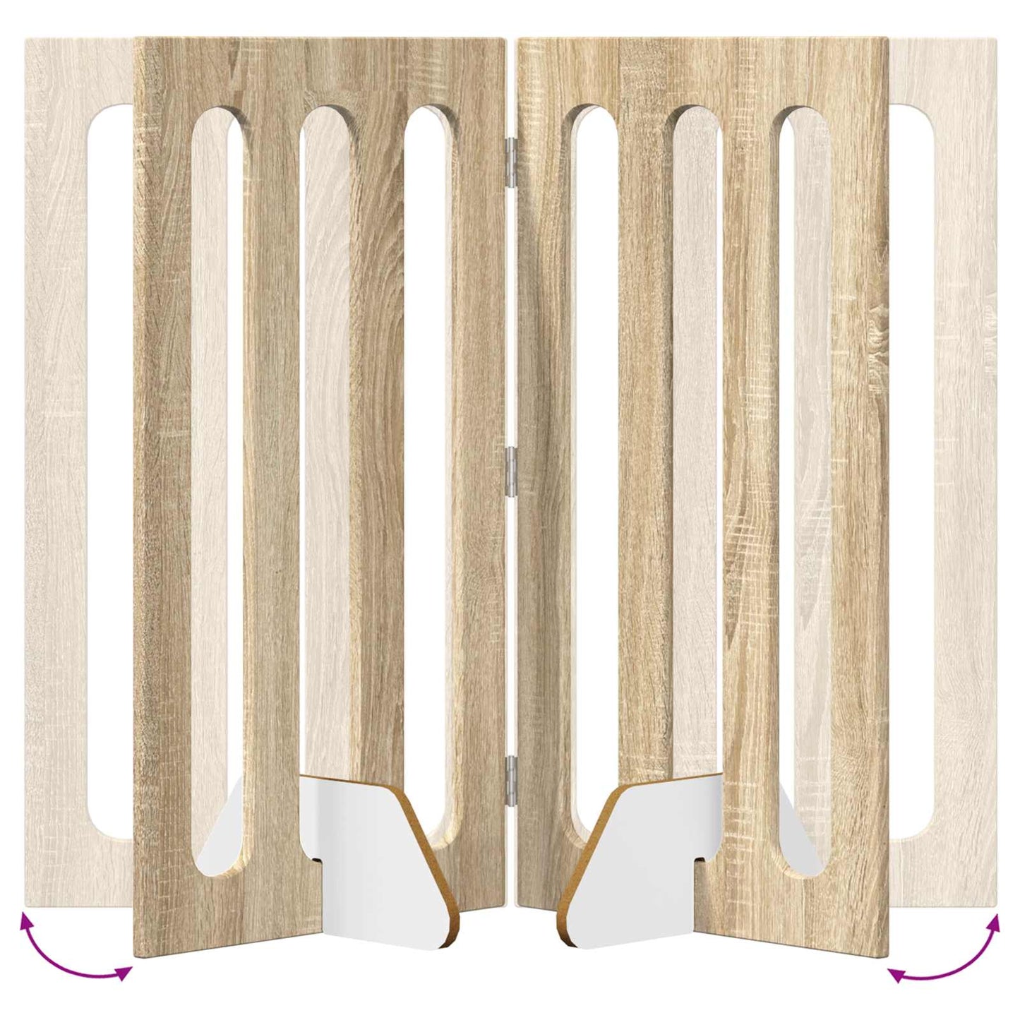 Foldbar hundegård 4 pcs Sonoma eg 201 x 38 x 90 cm