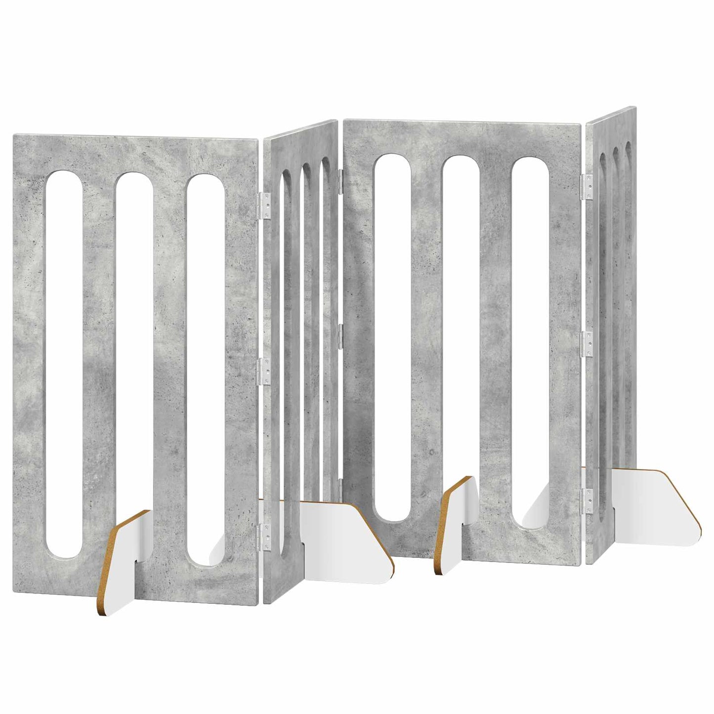 Foldbar hundegård 4 pcs BetonGrå 201 x 38 x 90 cm