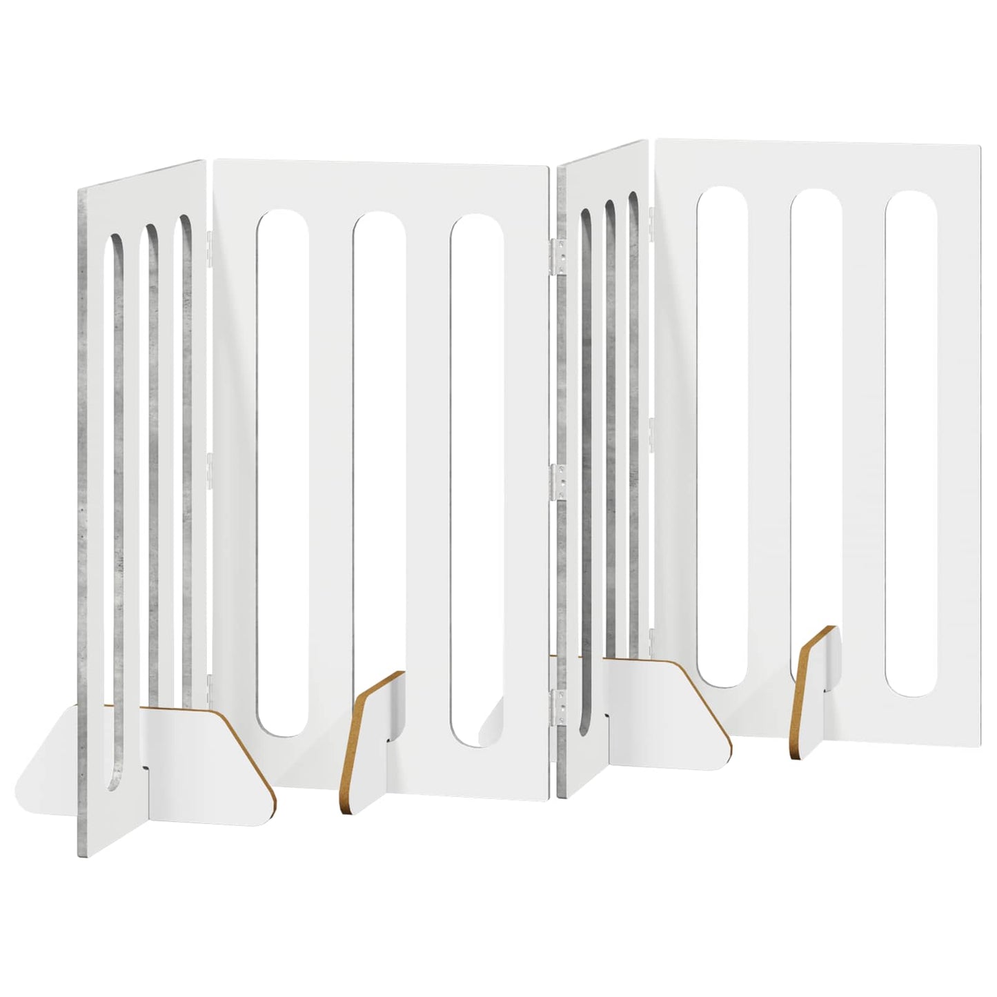 Foldbar hundegård 4 pcs BetonGrå 201 x 38 x 90 cm