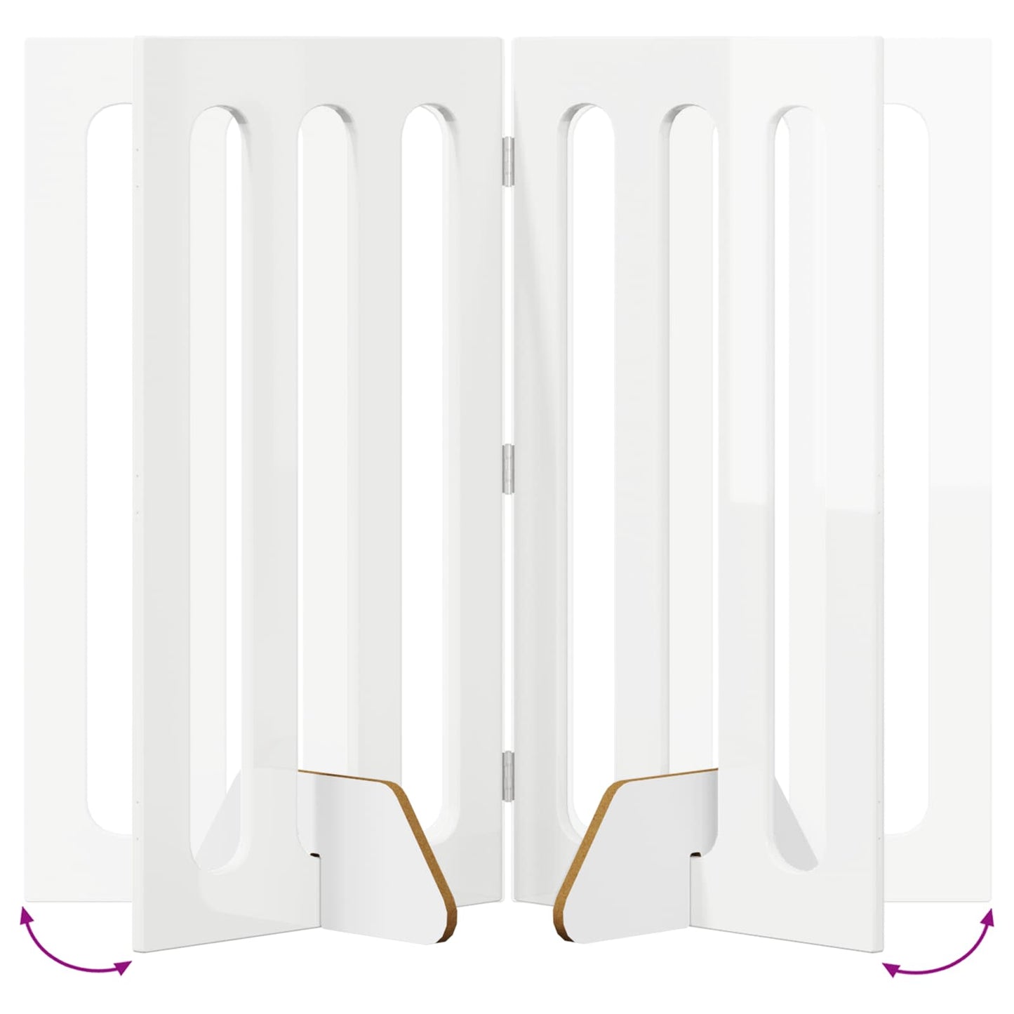 Foldbar hundegård 2 pcs Højglans Hvid 100,5 x 38 x 90 cm
