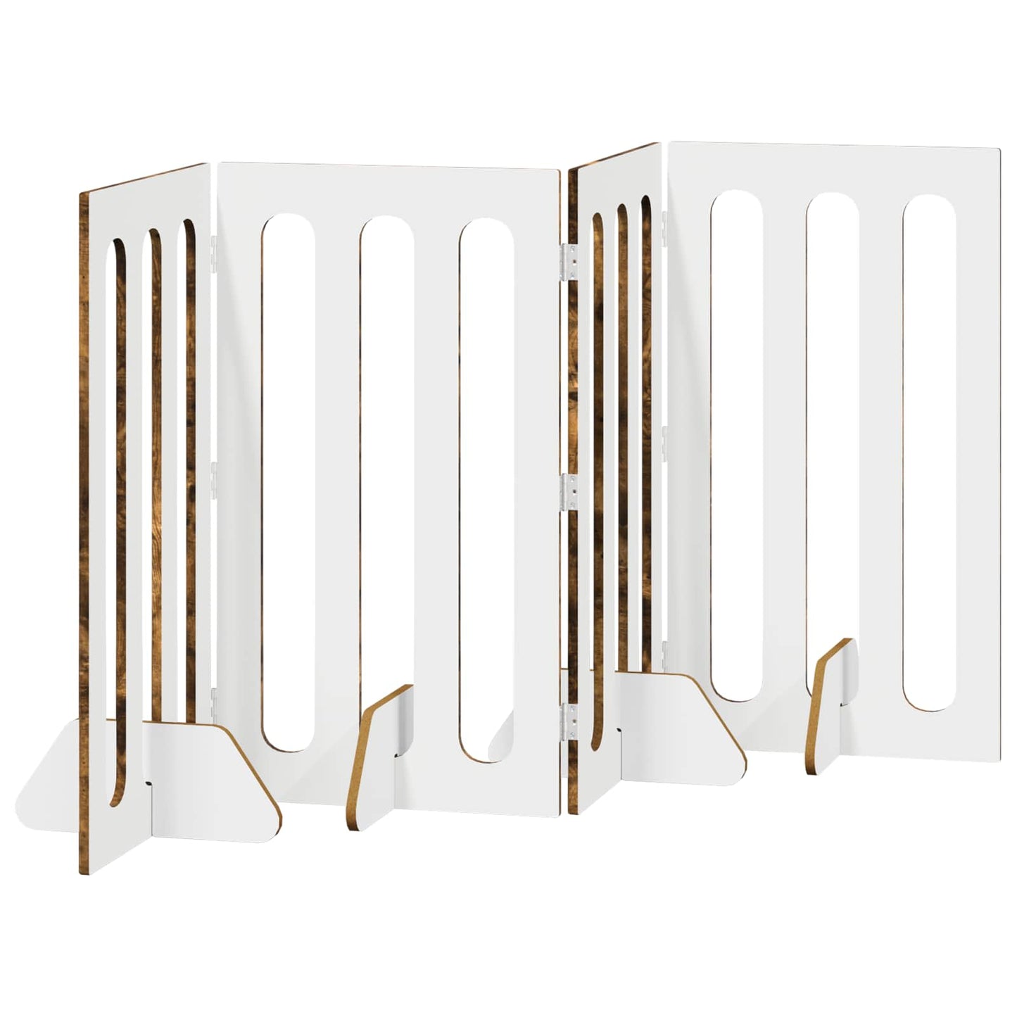 Foldbar hundegård 4 pcs Røget Eg 201 x 38 x 90 cm