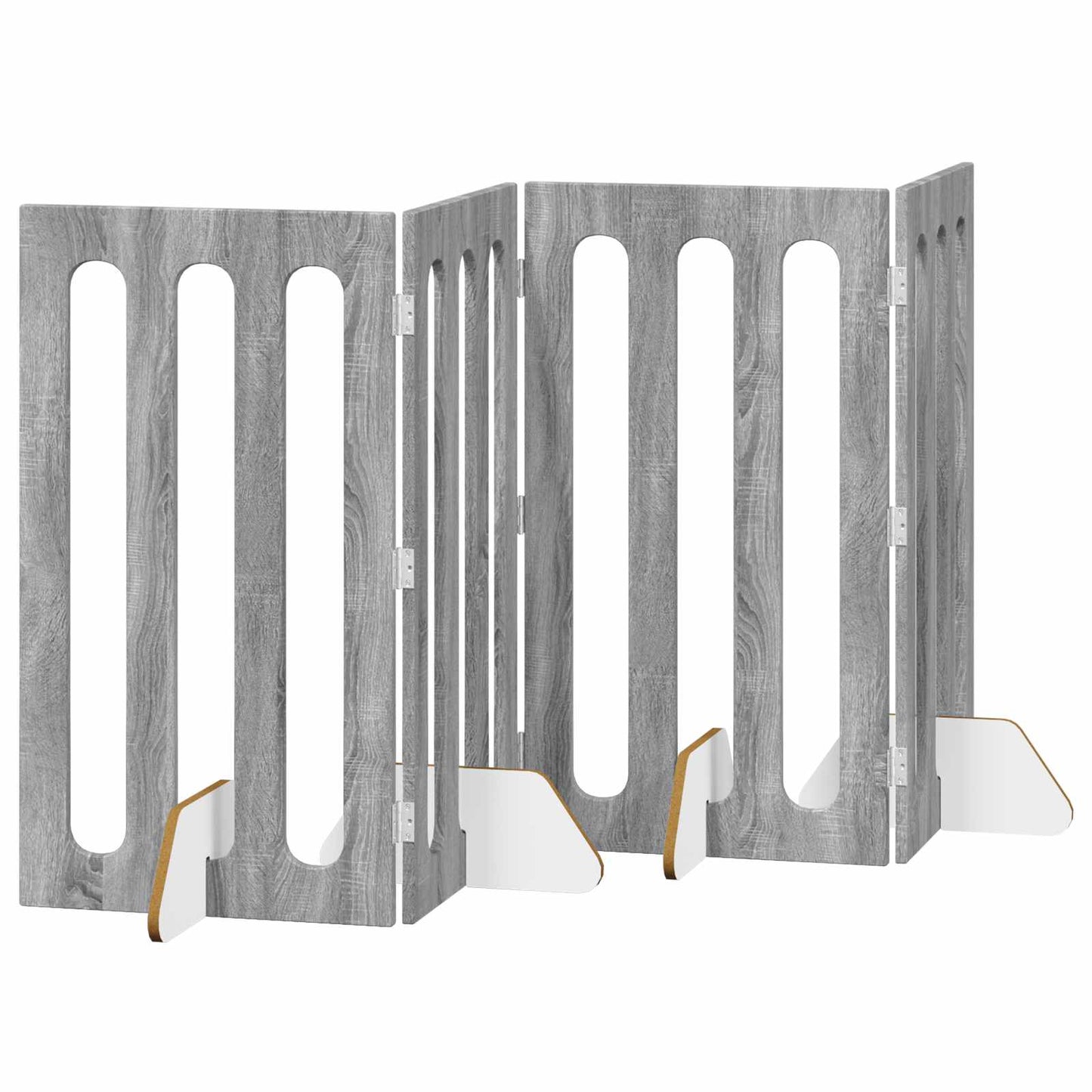 Foldbar hundegård 4 pcs Grå Sonoma 201 x 38 x 90 cm