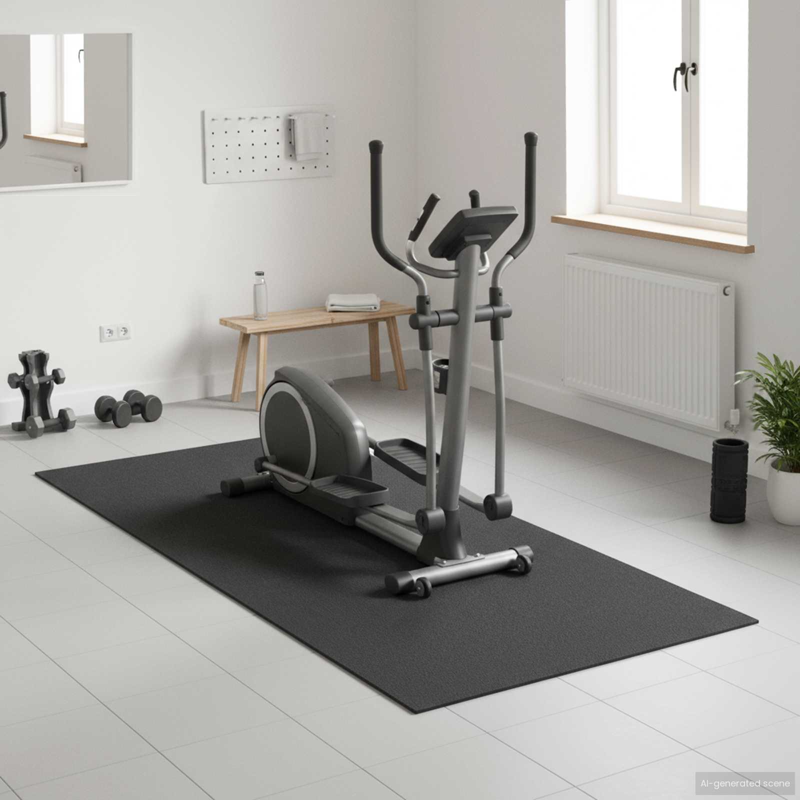 Sport Beskyttelsesmåtte Sort 180 x 75 x 0,6 cm Høj densitet PVC billede