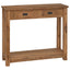Konsolbord Naturfarvet 90 x 30 x 80 cm Massiv Teaktræ