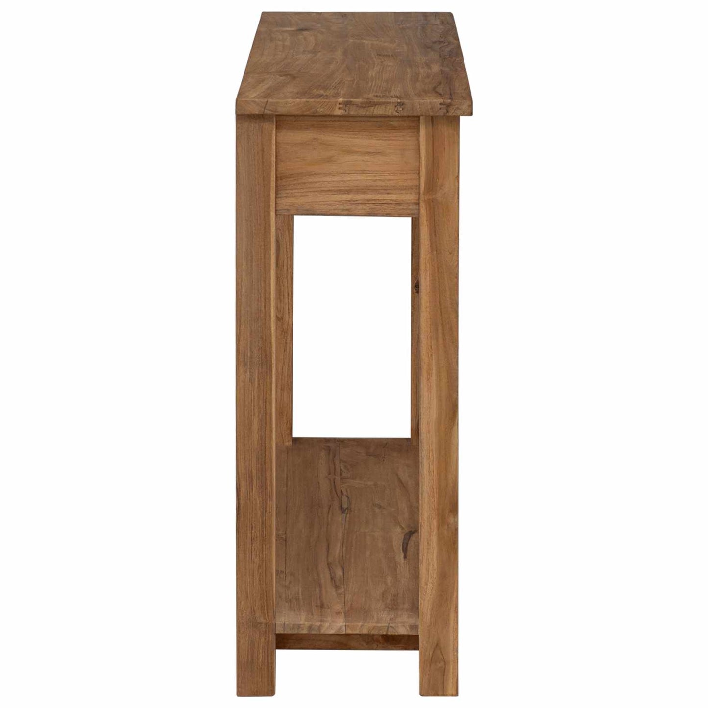 Konsolbord Naturfarvet 90 x 30 x 80 cm Massiv Teaktræ