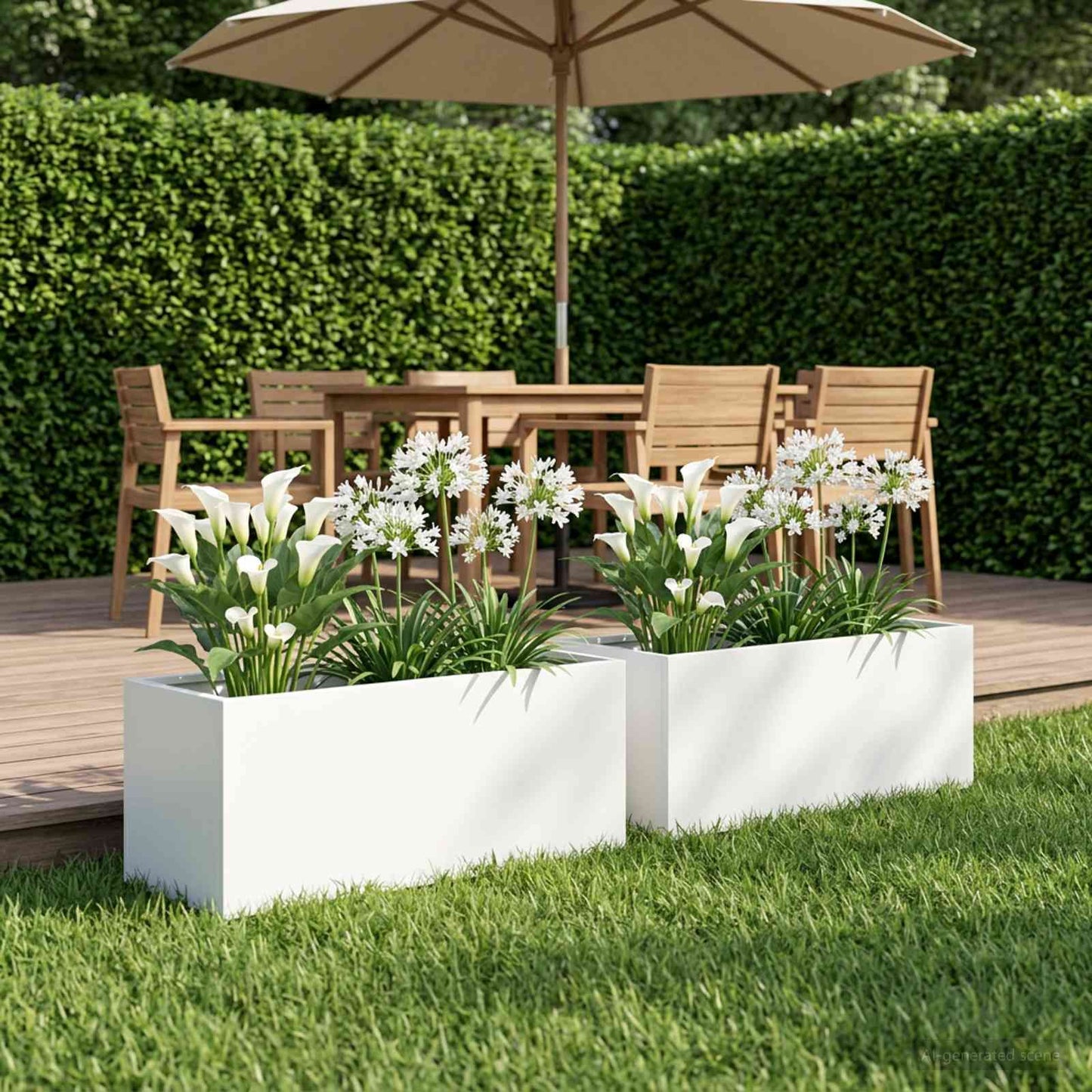 Have Blomsterkrukke 2 stk. Hvid 40 x 20 x 20 cm Koldvalset stål