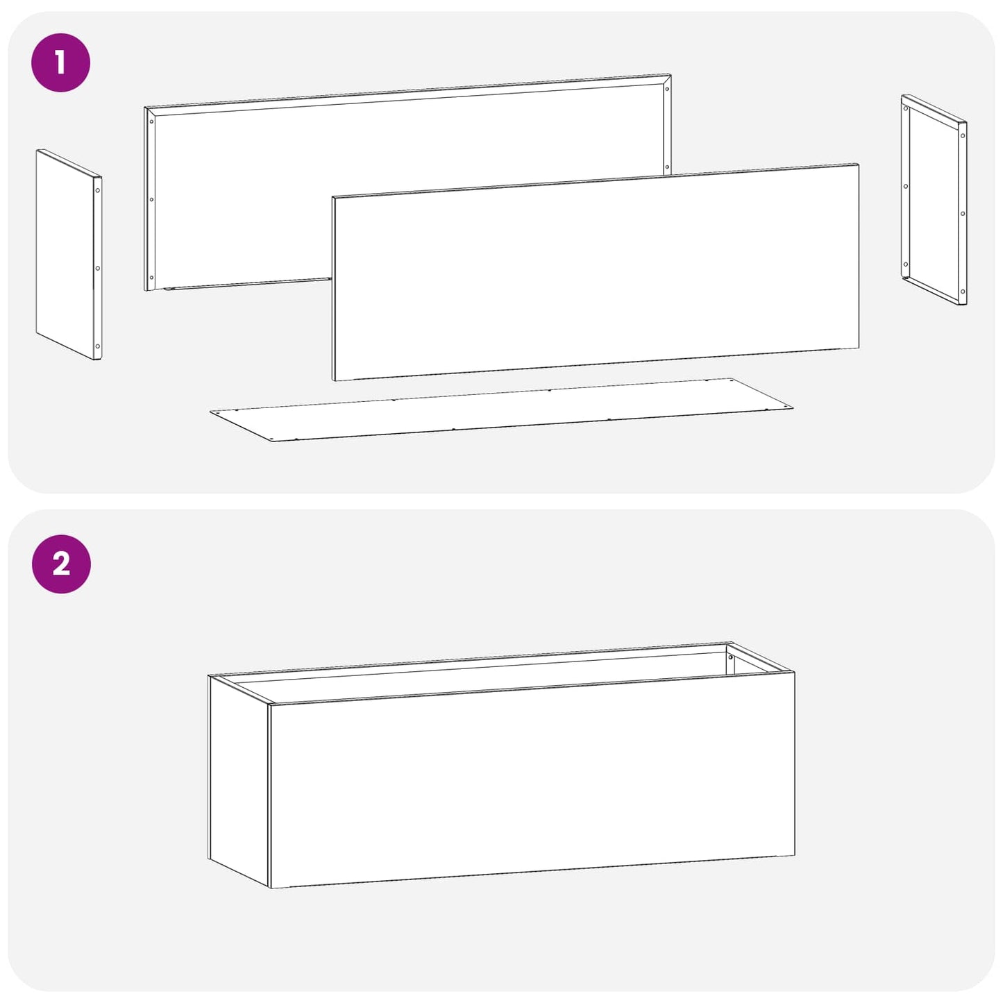 Have Blomsterkrukke 2 stk. Antracit 40 x 20 x 20 cm