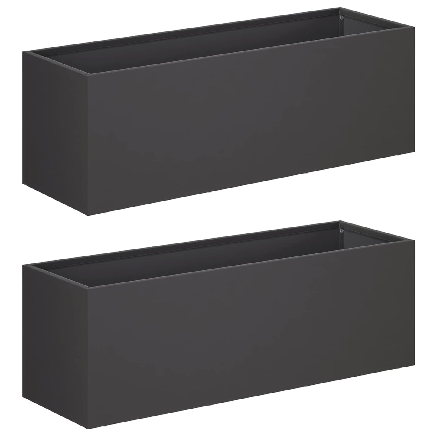 Have Blomsterkrukke 2 stk. Sort 60 x 20 x 20 cm Koldvalset stål