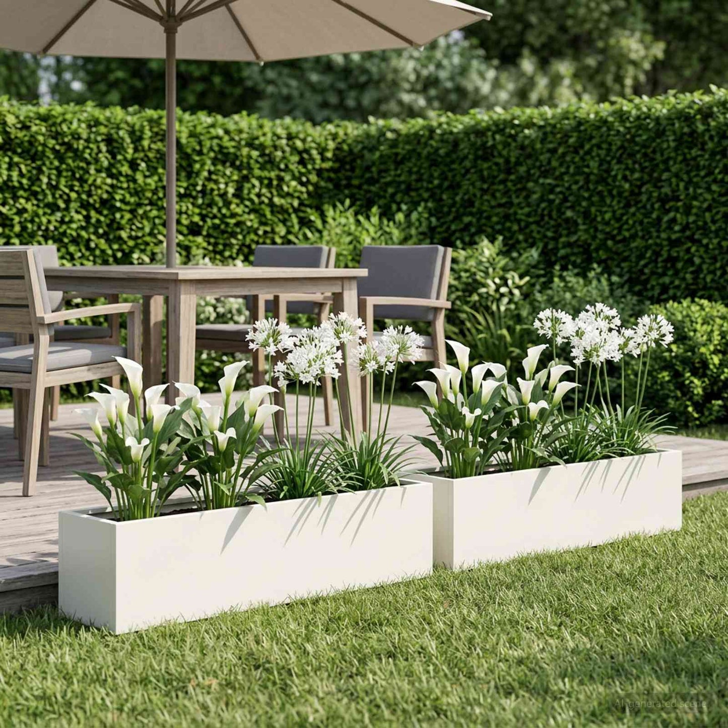 Have Blomsterkrukke 2 stk. Hvid 100 x 20 x 20 cm