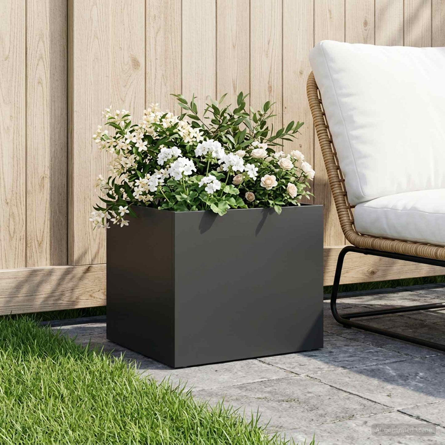 Have Blomsterkrukke Sort 40 x 30 x 30 cm Koldvalset stål