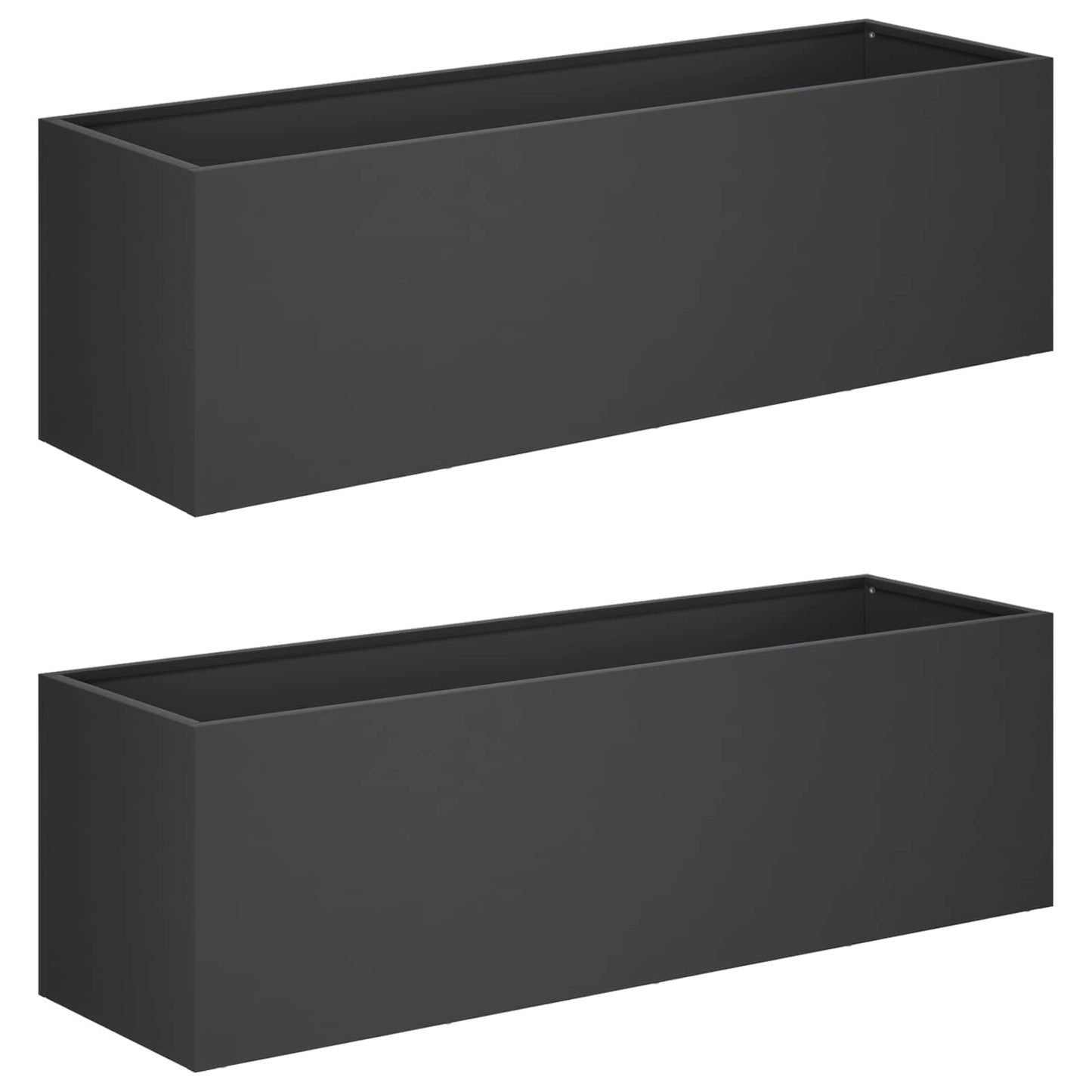 Have Blomsterkrukke 2 stk. Sort 80 x 30 x 30 cm Koldvalset stål