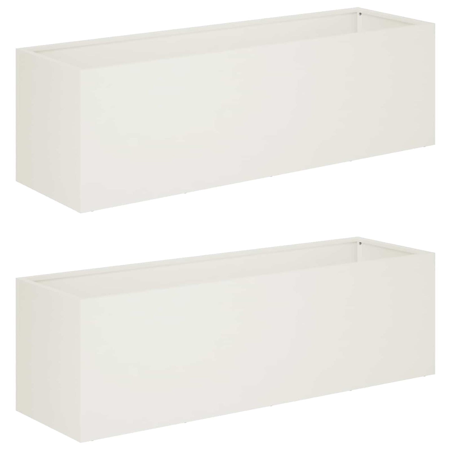Have Blomsterkrukke 2 stk. Hvid 80 x 30 x 30 cm Koldvalset stål