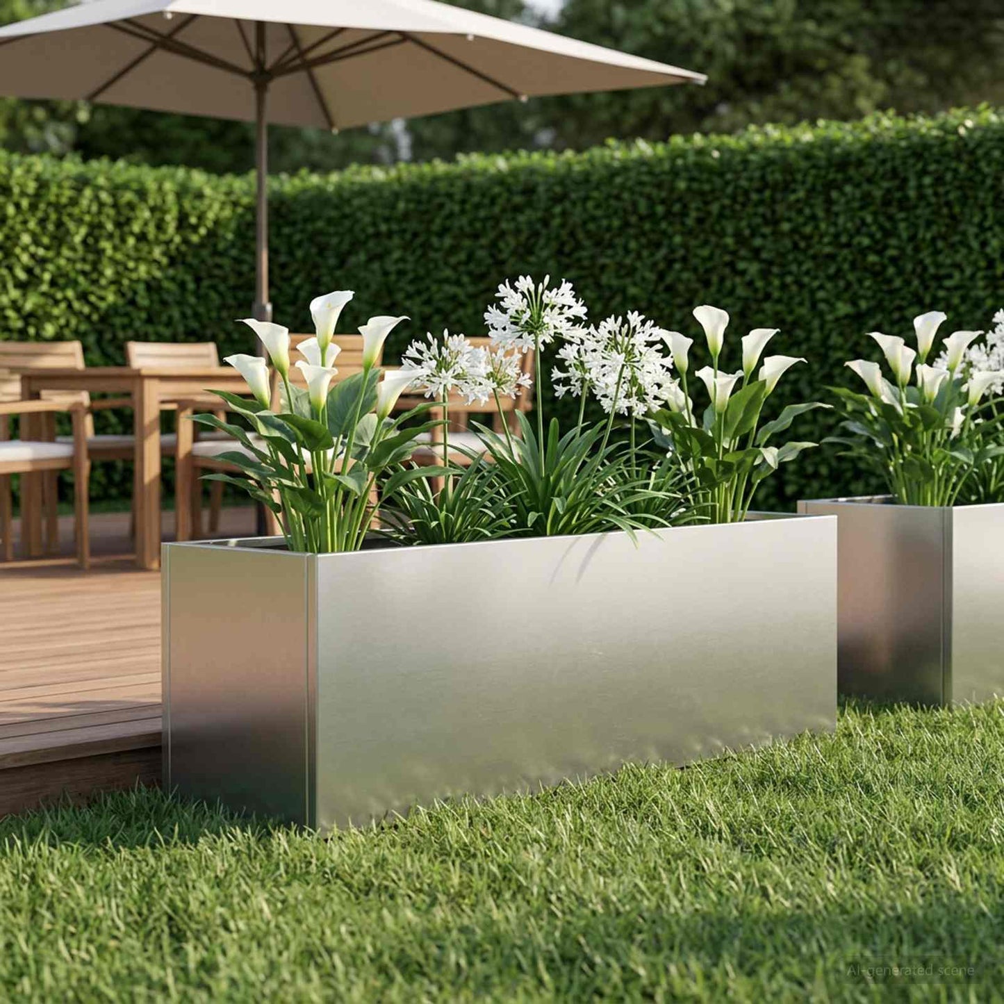 Have Blomsterkrukke Sølv 80 x 30 x 30 cm Rustfrit stål