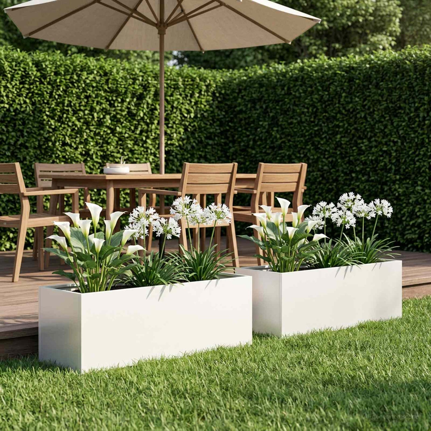 Have Blomsterkrukke 2 stk. Hvid 100 x 30 x 30 cm