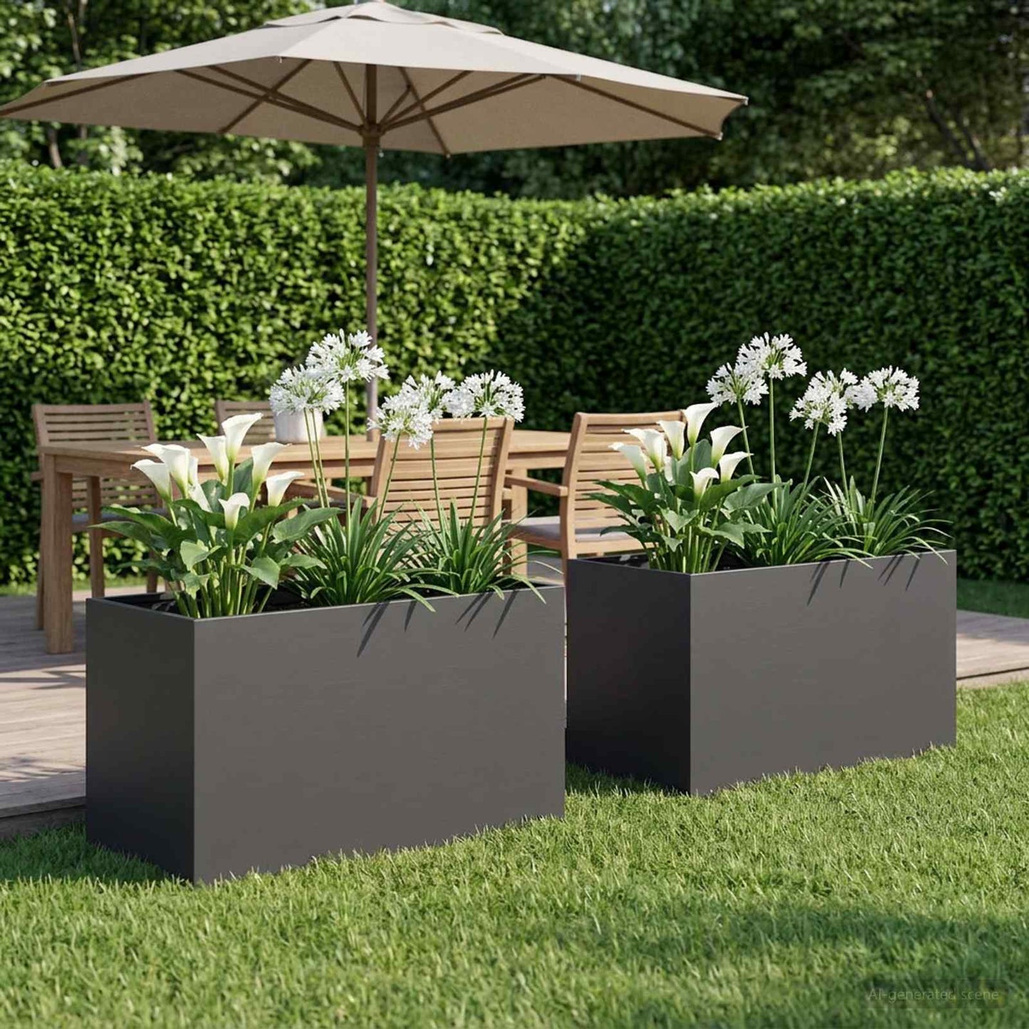 Have Blomsterkrukke 2 stk. Sort 100 x 50 x 50 cm