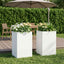 Have Blomsterkrukke 2 stk. Hvid 30 x 30 x 40 cm Koldvalset stål