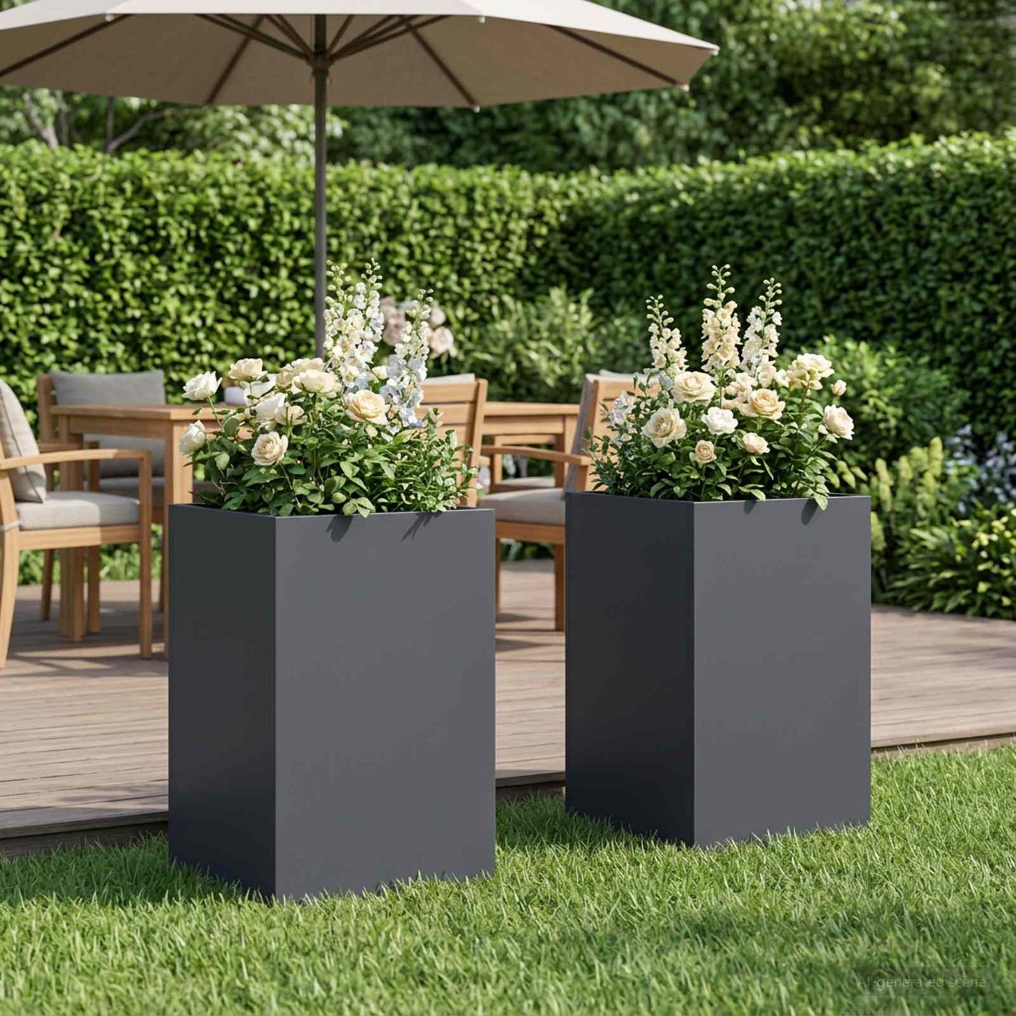 Have Blomsterkrukke 2 stk. Antracit 30 x 30 x 50 cm