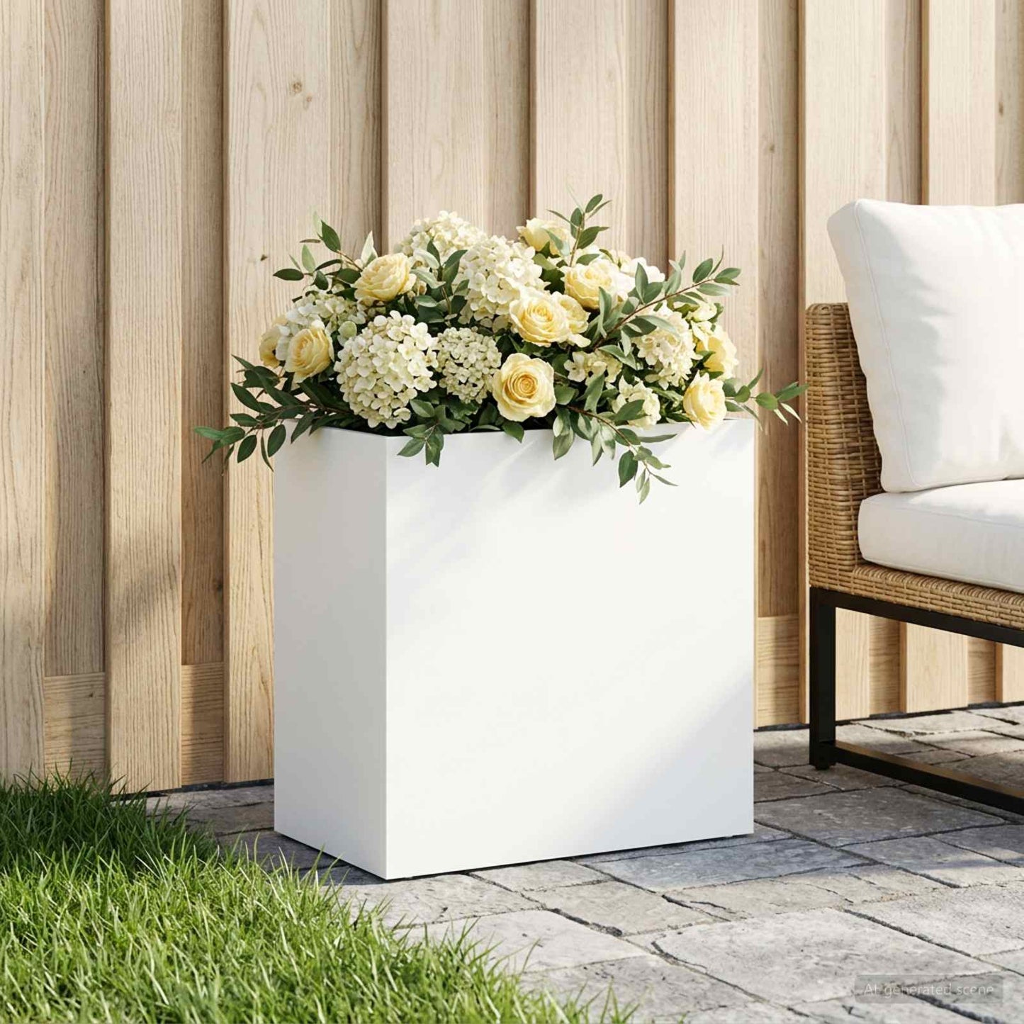 Have Blomsterkrukke Hvid 50 x 30 x 50 cm Koldvalset stål