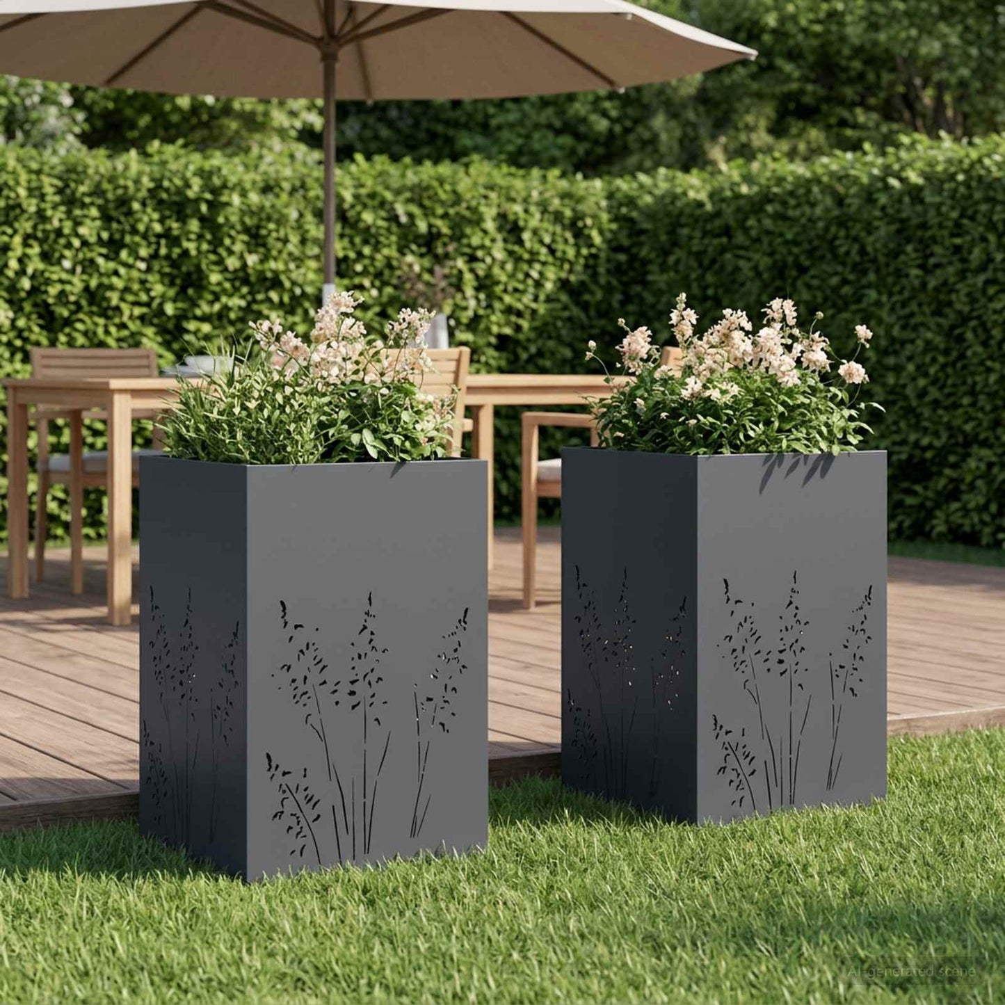 Have Blomsterkrukke 2 stk. Antracit 50 x 50 x 75 cm