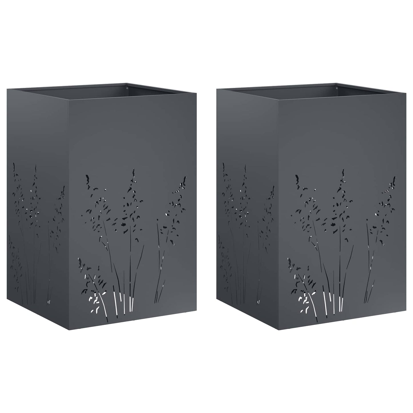 Have Blomsterkrukke 2 stk. Antracit 50 x 50 x 75 cm