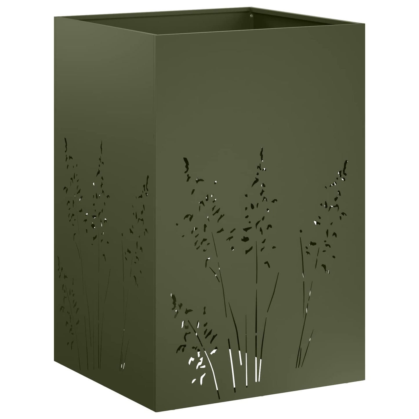 Have Blomsterkrukke Olivengrøn 50 x 50 x 75 cm Koldvalset stål