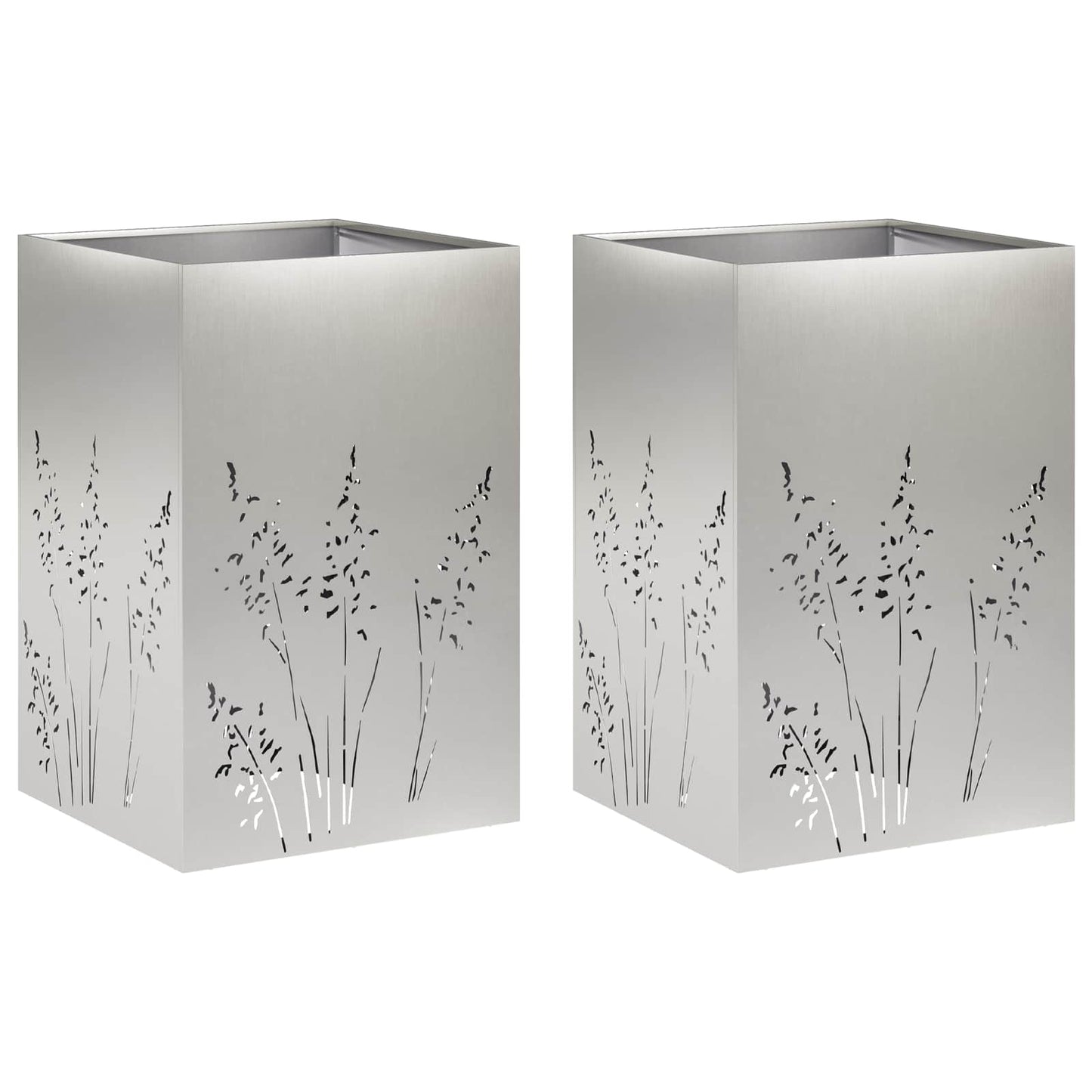 Have Blomsterkrukke 2 stk. Sølv 50 x 50 x 75 cm Rustfrit stål