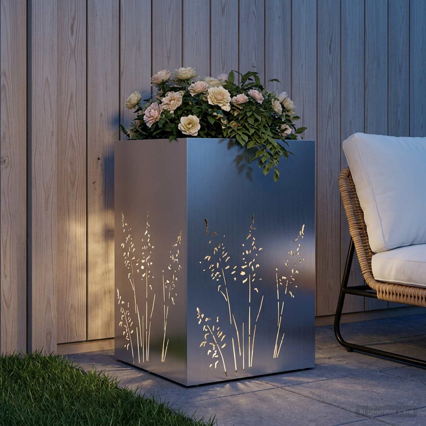 Have Blomsterkrukke Sølv 50 x 50 x 75 cm Galvaniseret stål