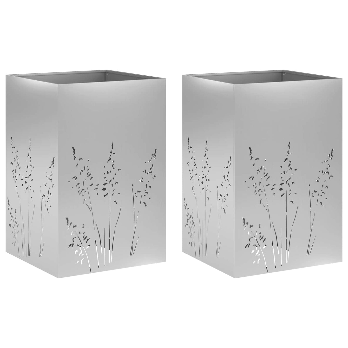 Have Blomsterkrukke 2 stk. Sølv 50 x 50 x 75 cm
