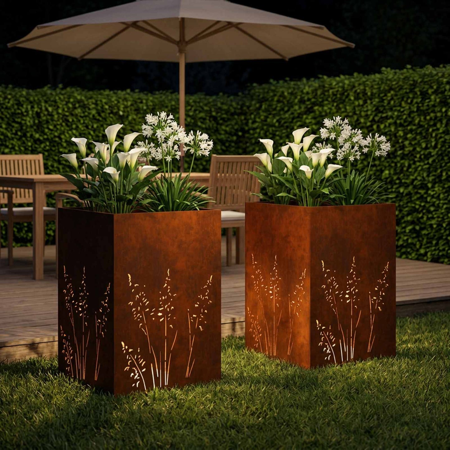 Have Blomsterkrukke 2 stk. Rusten 50 x 50 x 75 cm Cortenstål