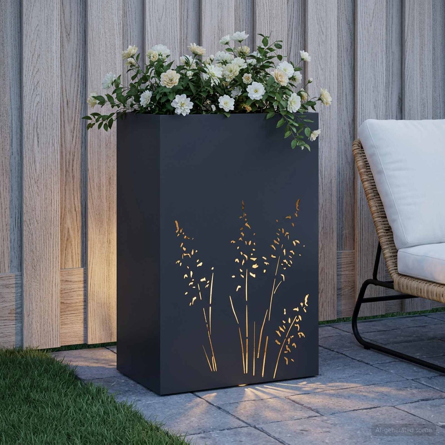 Have Blomsterkrukke Sort 50 x 30 x 75 cm Koldvalset stål
