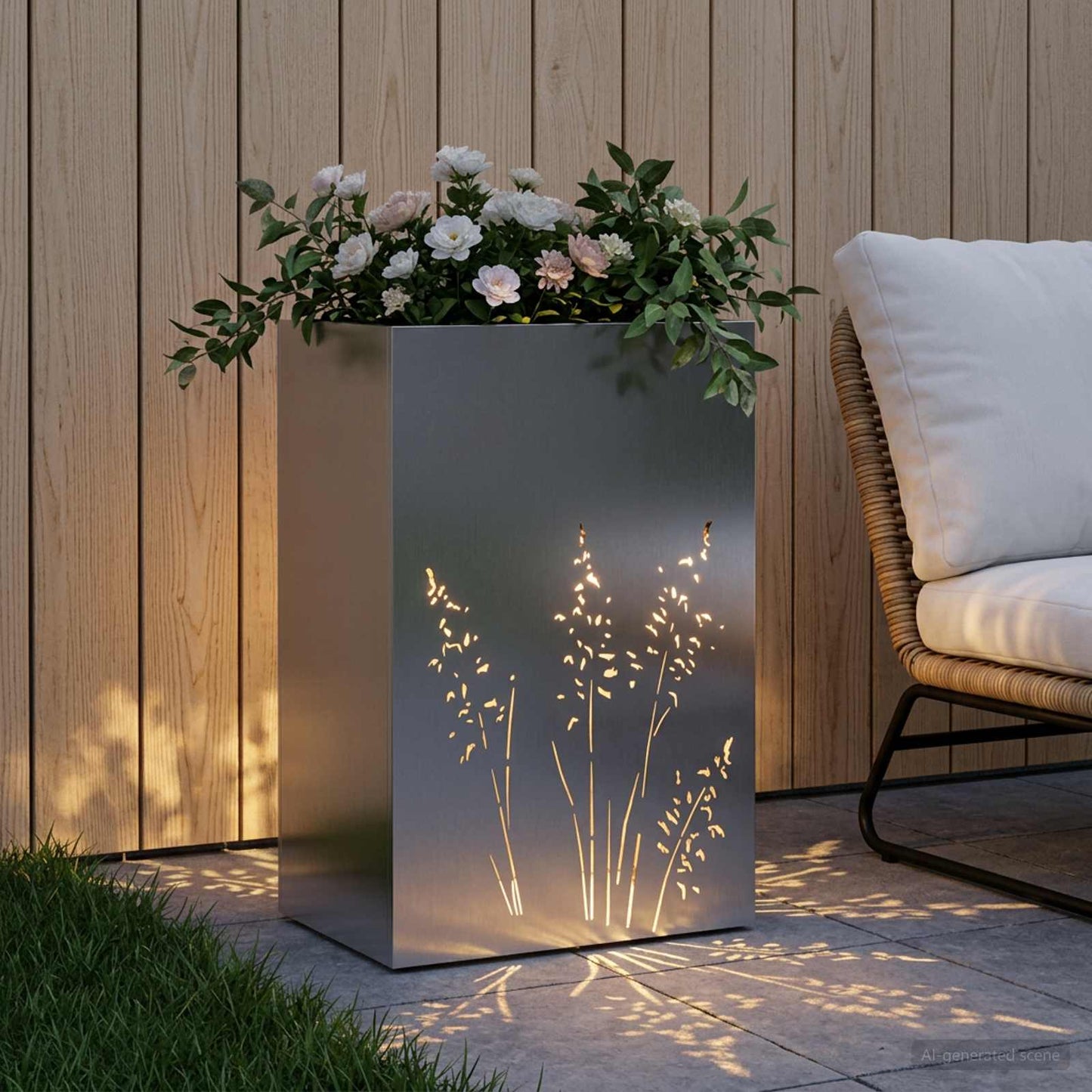 Have Blomsterkrukke Sølv 50 x 30 x 75 cm Rustfrit stål
