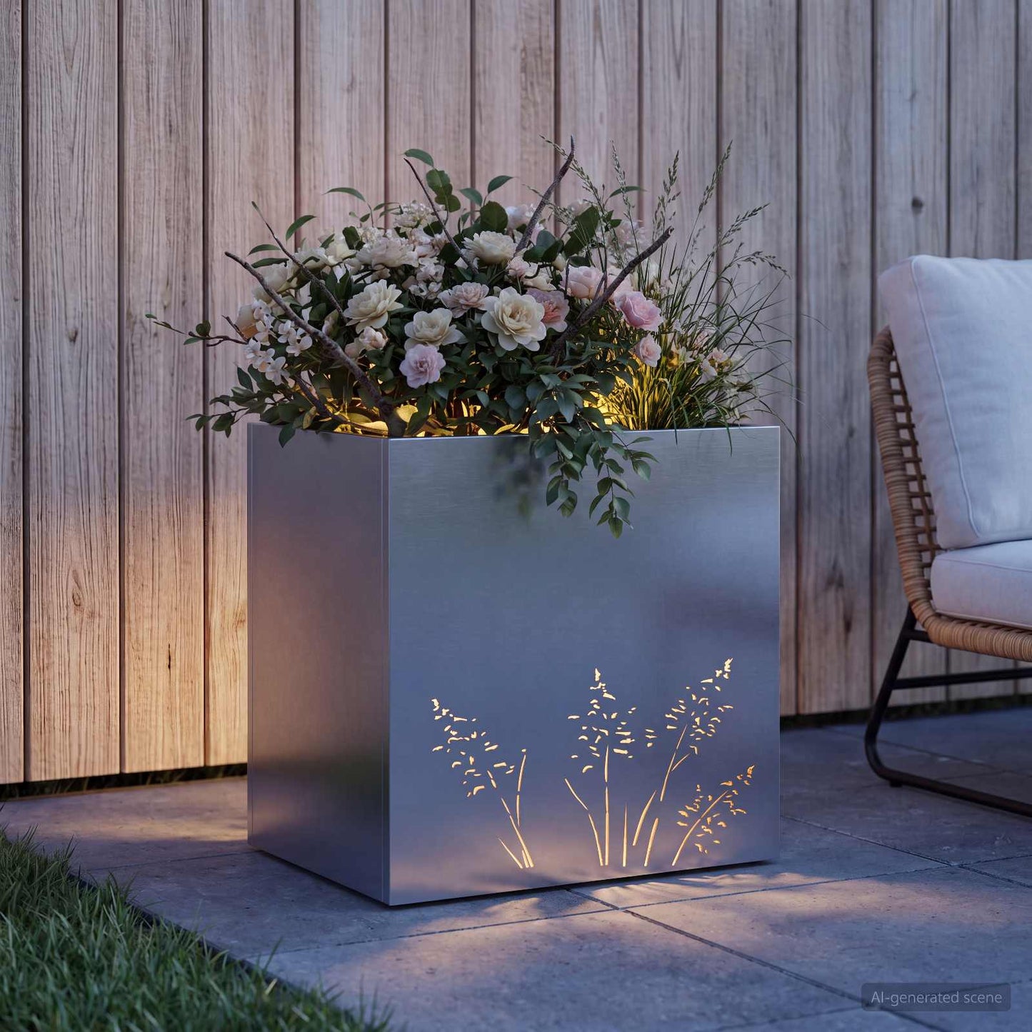 Have Blomsterkrukke Sølv 50 x 30 x 49 cm Galvaniseret stål