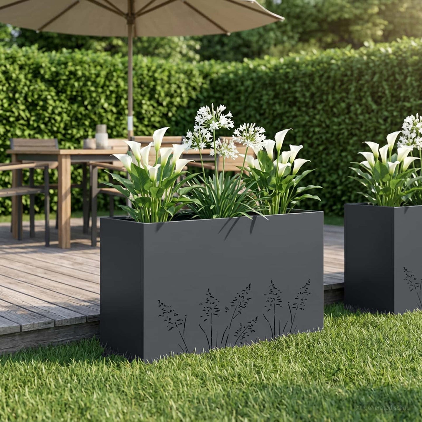 Have Blomsterkrukke Antracit 80 x 20 x 49 cm Koldvalset stål