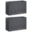 Have Blomsterkrukke 2 stk. Antracit 80 x 20 x 49 cm