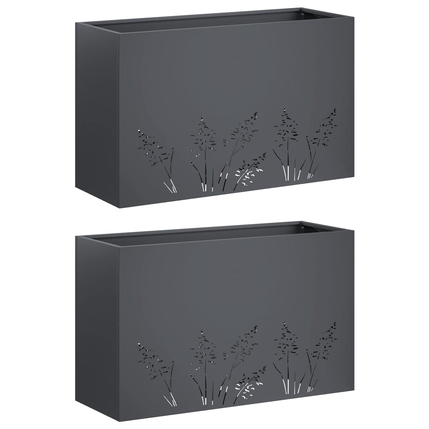 Have Blomsterkrukke 2 stk. Antracit 80 x 20 x 49 cm