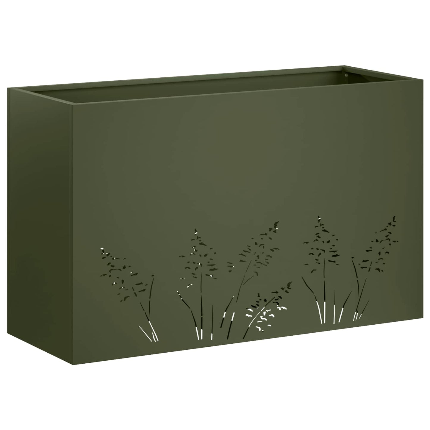 Have Blomsterkrukke Olivengrøn 80 x 20 x 49 cm Koldvalset stål