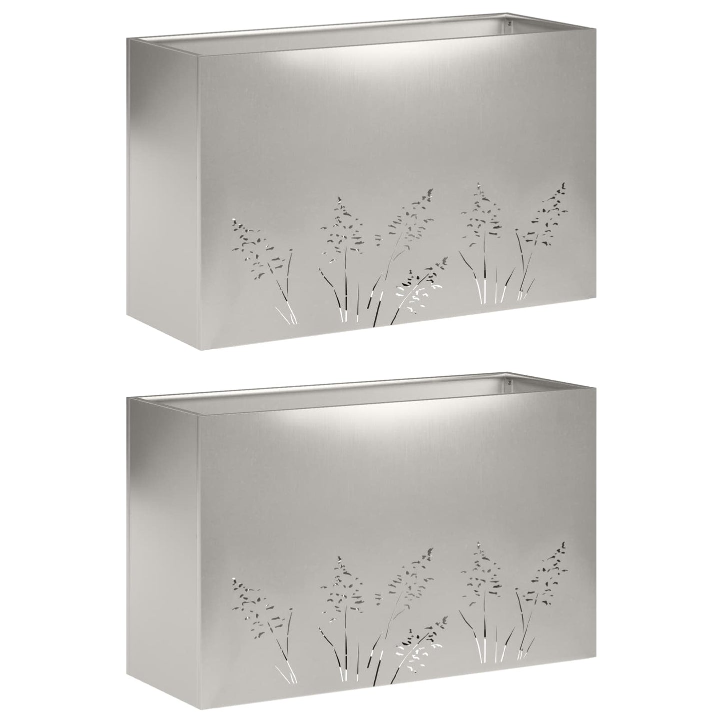 Have Blomsterkrukke 2 stk. Sølv 80 x 20 x 49 cm Rustfrit stål