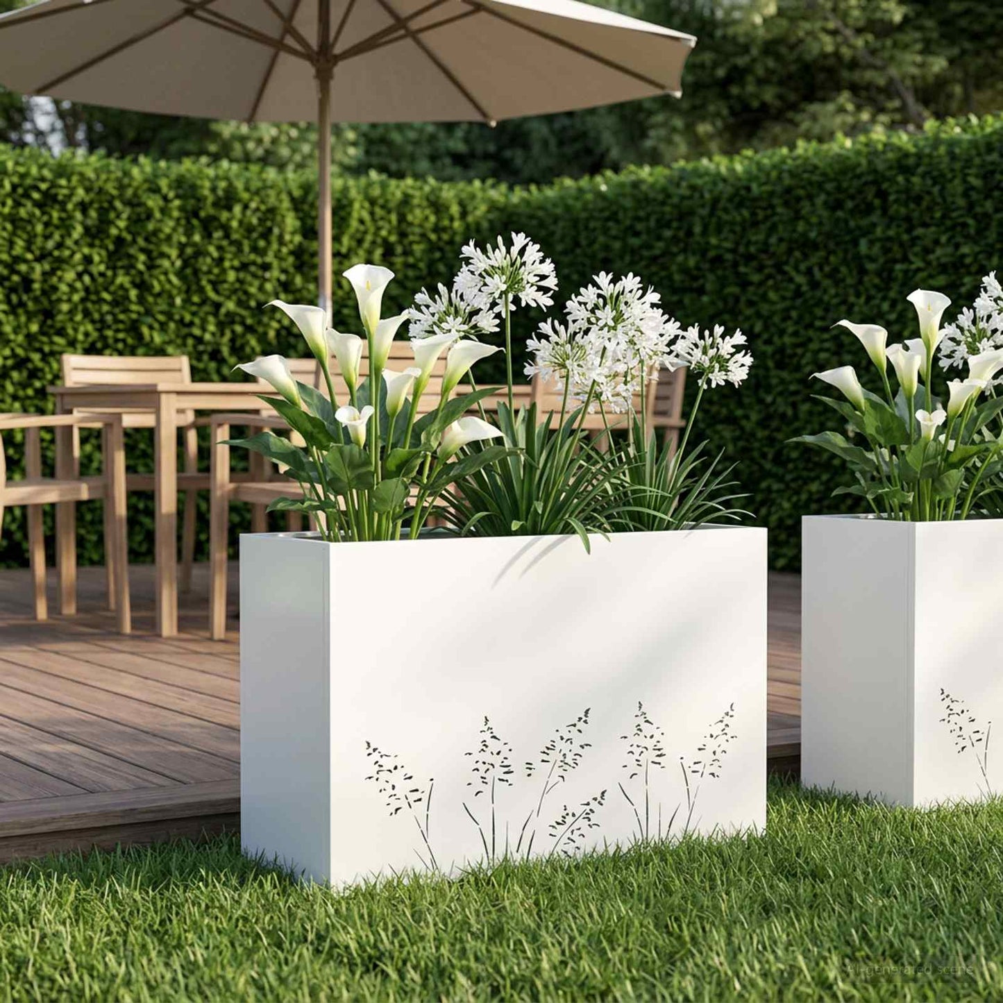 Have Blomsterkrukke Hvid 80 x 30 x 49 cm Koldvalset stål