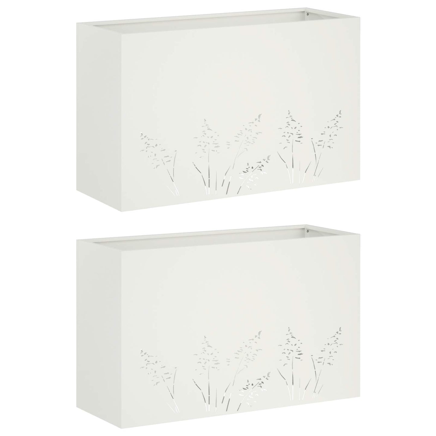 Have Blomsterkrukke 2 stk. Hvid 80 x 30 x 49 cm Koldvalset stål