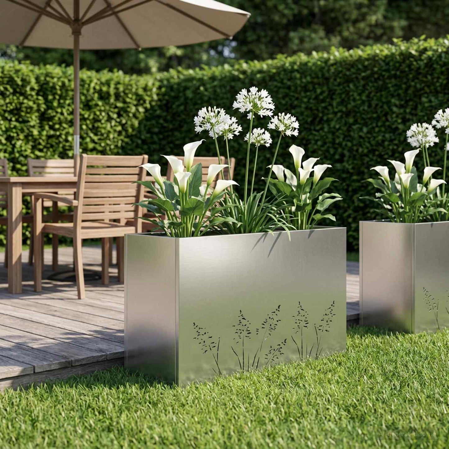 Have Blomsterkrukke Sølv 80 x 30 x 49 cm Galvaniseret stål