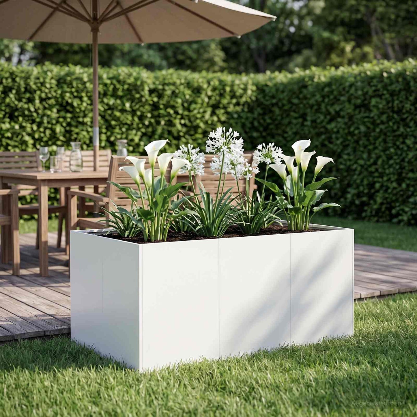 Have Blomsterkrukke Hvid 120 x 80 x 60 cm Koldvalset stål