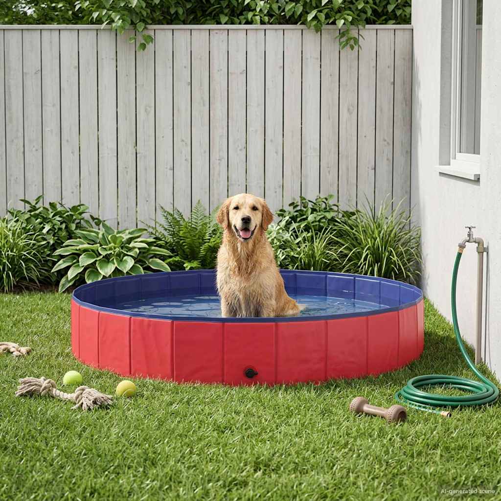 Hund Pool Rød Ø200 x 30 cm Tykt PVC