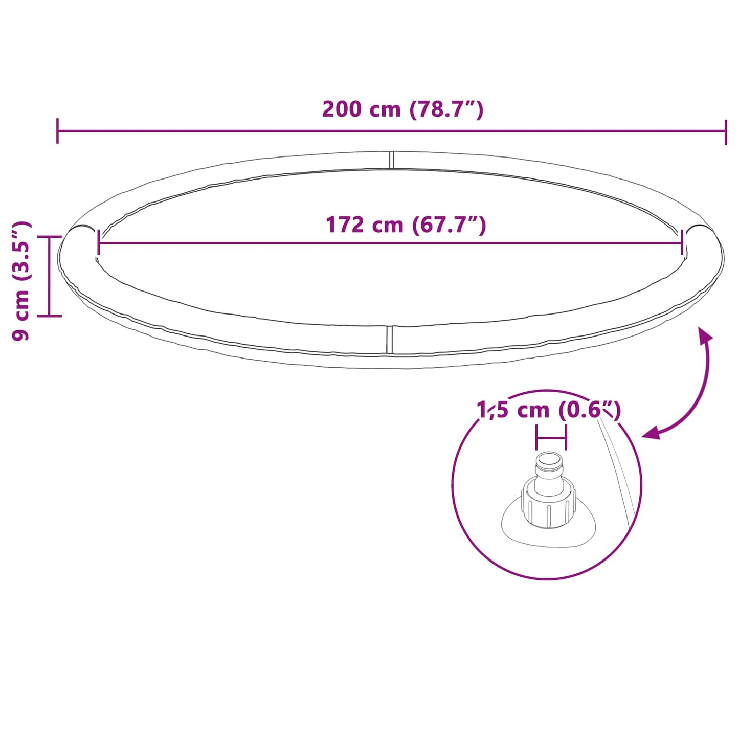 Splash Pad til børn og hunde Blå Ø200 x 9 cm PVC