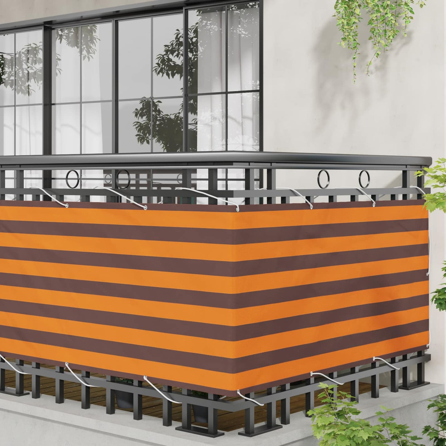 Altan Skærm 75 x 200 cm Oxford stof Rektangulær Orange og Brun