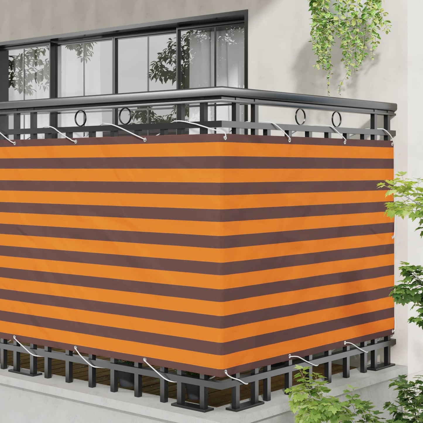Altan Skærm 110 x 200 cm Oxford stof Rektangulær Orange og Brun