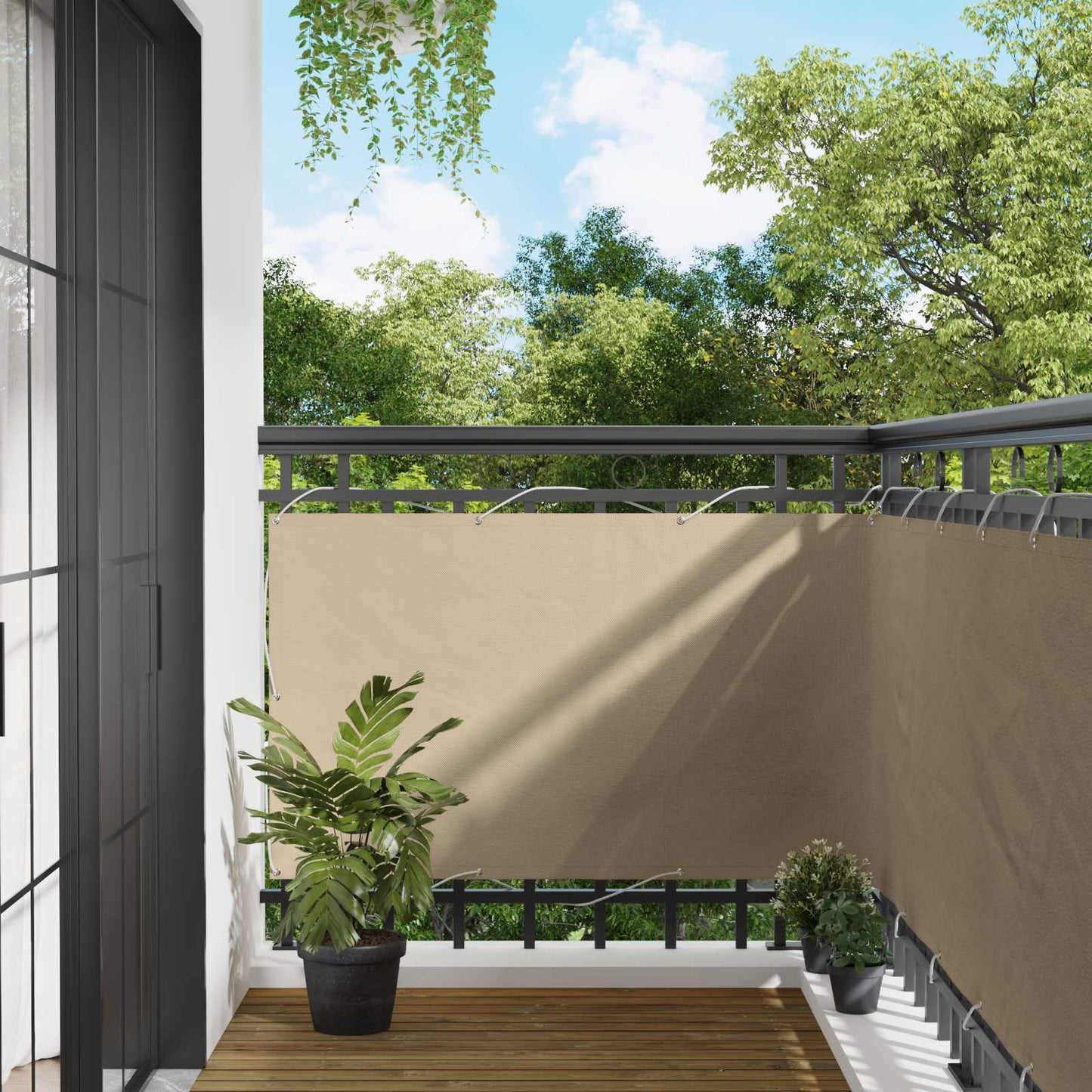 Altan Skærm Beige 100 x 400 cm Oxford stof