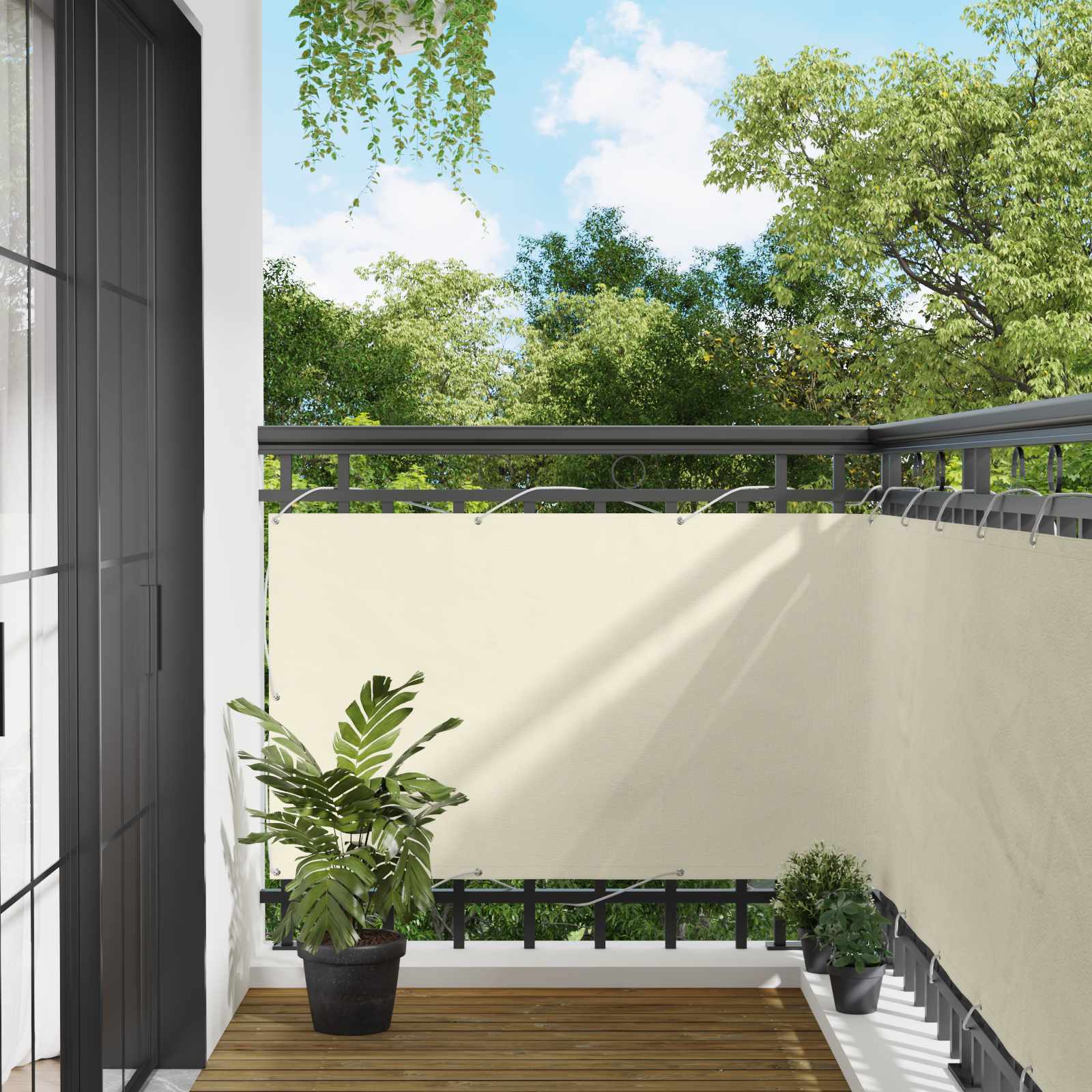 Altan Skærm 90 x 200 cm PU belagt oxford alu billede