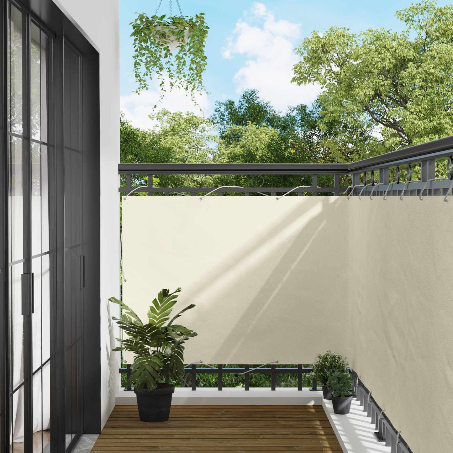 Altan Skærm 110 x 1000 cm Oxford stof Rektangulær Creme